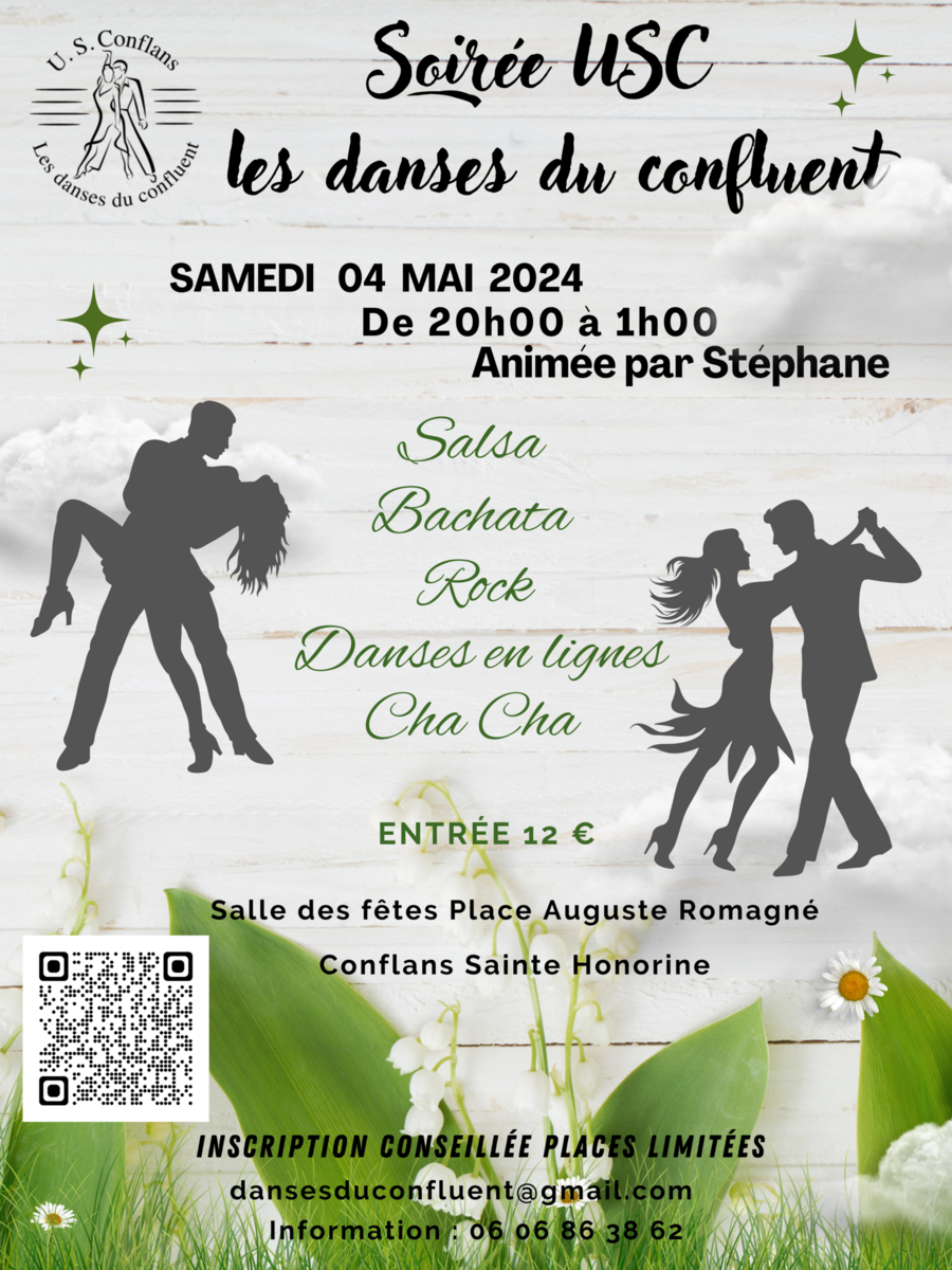Samedi 04 mai 2024 : Soirée Dansante Rock-Salsa-Bachata-Chacha à Conflans-Sainte-Honorine