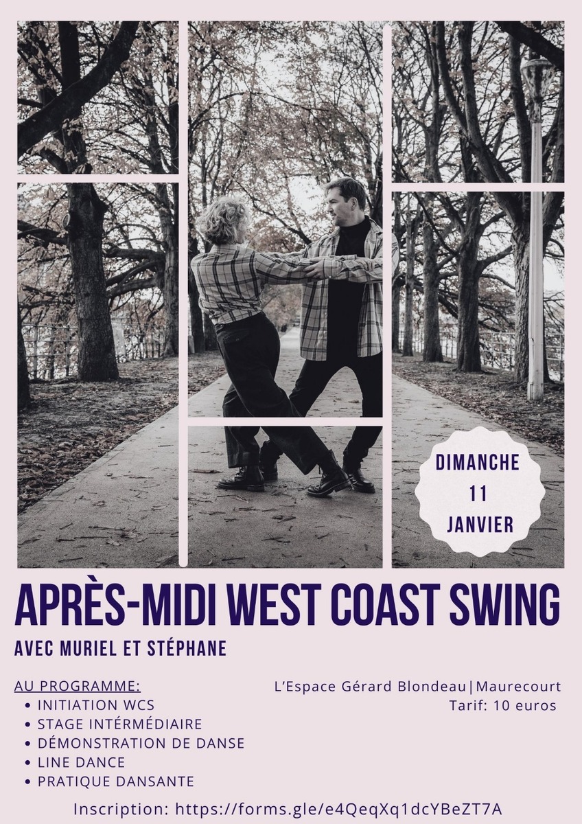 Après-midi dansant GALETTE DES ROIS 100% West Coast Swing le dimanche 11 janvier 2026