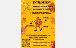 Entrainement Salsa, Rock, Bachata le 23 octobre