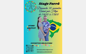 Stage de FORRO le dimanche 30 novembre 2025